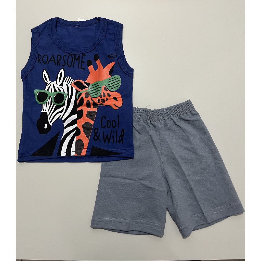 Conjunto Infantil Masculino Regata e Bermuda de Moletinho