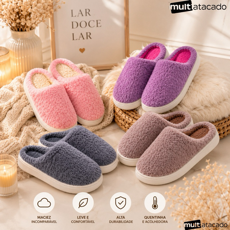 Pantufa Chinelo Masculino E Feminino Forrado Quentinha Antiderrapante Leve e Confortável