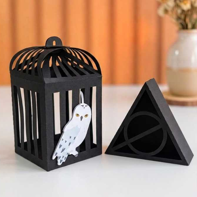 Caixas personalizada Harry Potter/Caixa Relíquias Harry Potter /Caixa Gaiola Harry Potter /Aniversário /Lembrancinha
