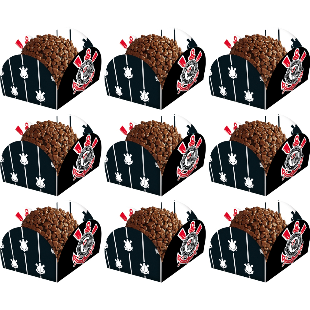 Porta Forminha Brigadeiro Doces Corinthians C/40 Unidades Festcolor
