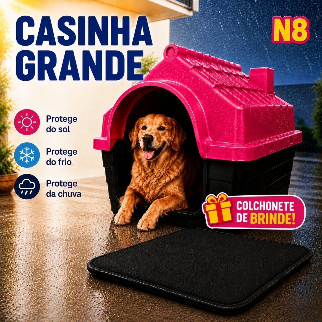 Casinha Cachorro cão Porte Grande N8 Casa Pet Desmontável Resistente