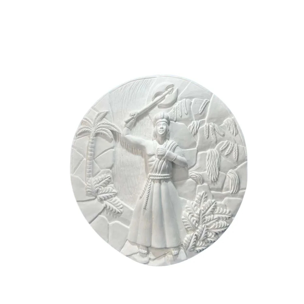 Mandala Xangô 34 cm em Gesso Pintada à Mão – Personalizada ao Gosto do Cliente