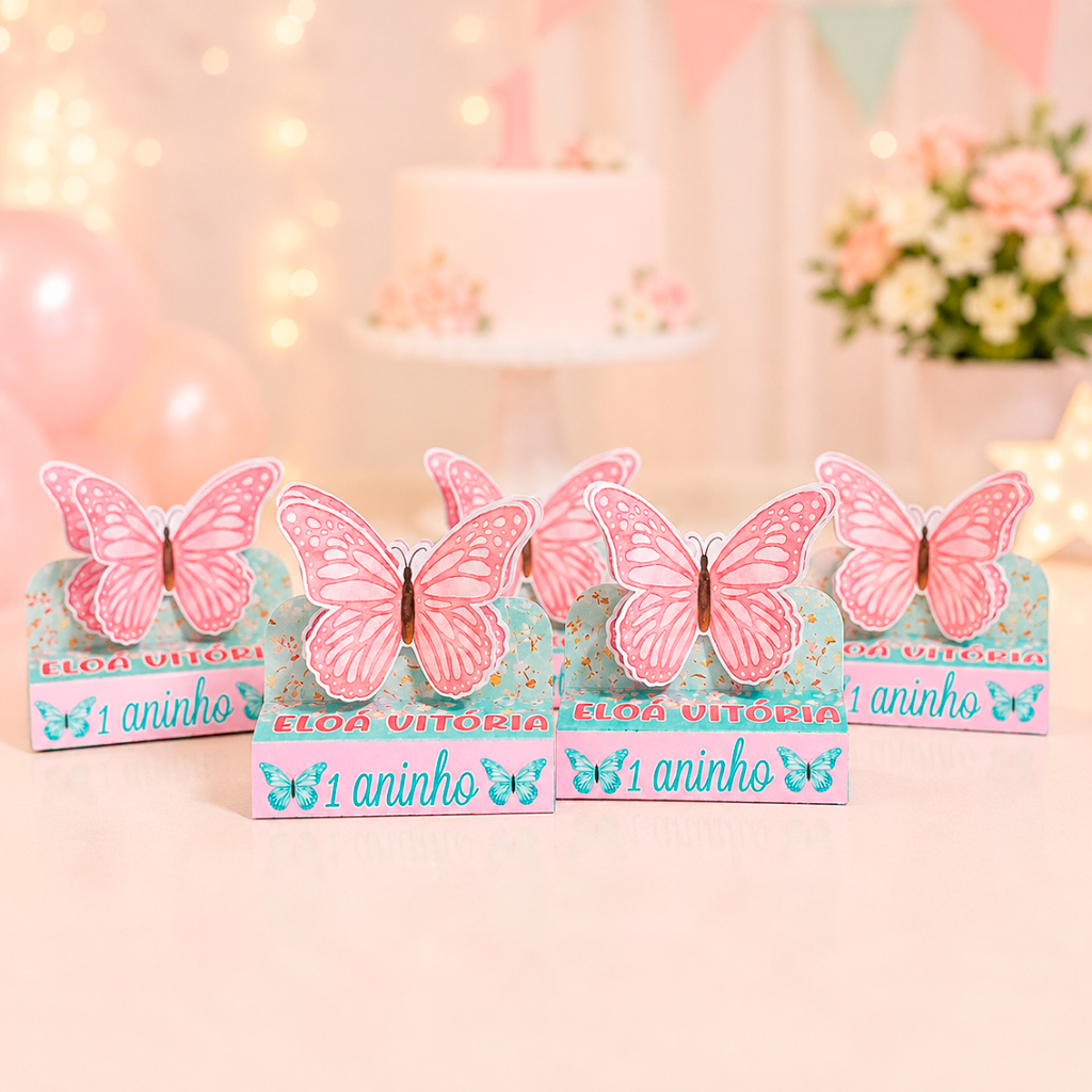 Porta Bis Duplo Jardim Encantado Borboletas Personalizado/Lembrancinha de festa infantil/Aniversário