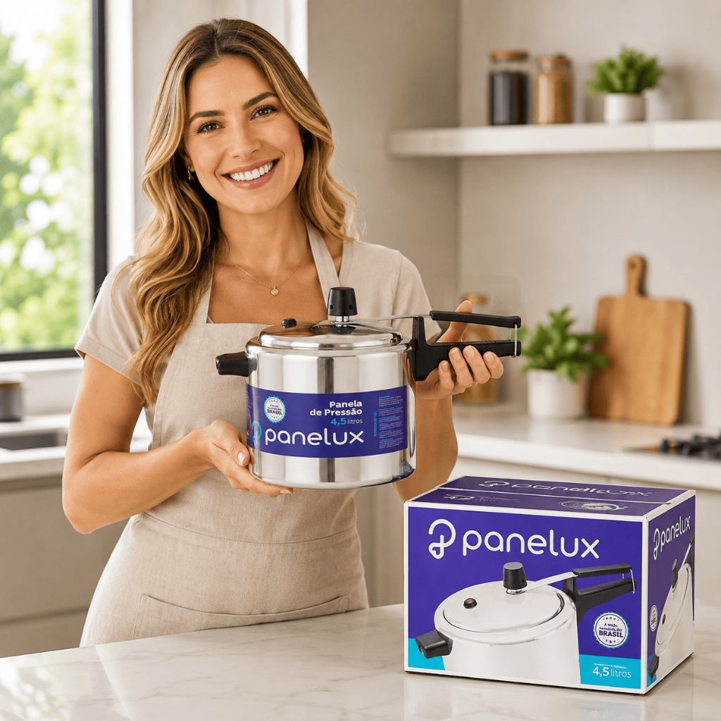 Panela de Pressão Alumínio Polido 4,5L Fechamento Interno Classic - Panelux