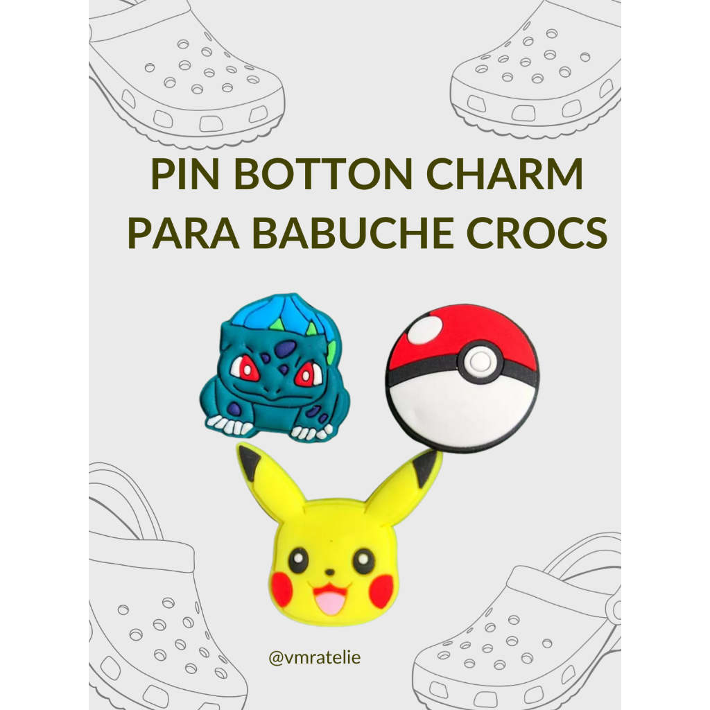 Pin Botton Charm para Babuche Croc - Pokemon