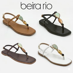Sandália Rasteira Feminina Beira Rio - Rasteirinha Confortável Casual Leve