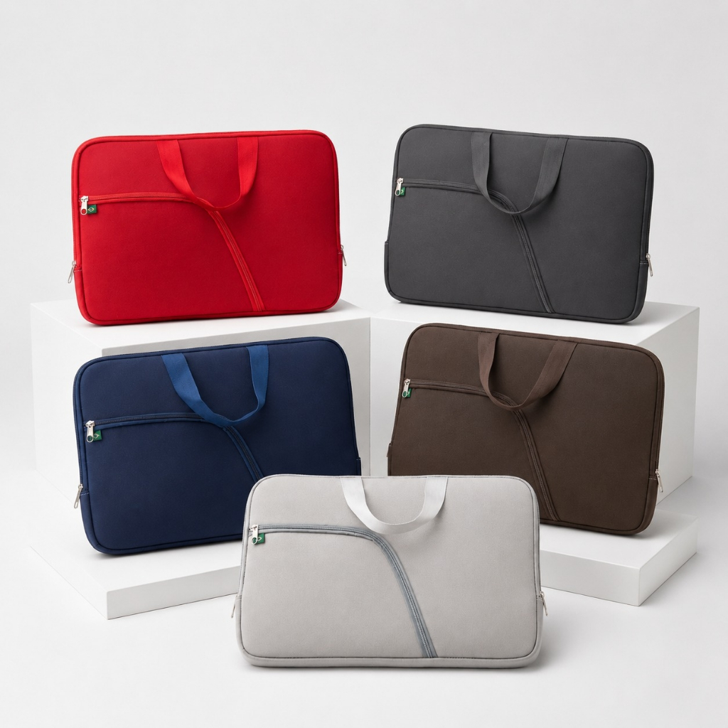 Case para Notebook Pasta com Bolso Externo e Alça Resistente Impermeável Preto Cinza Azul Vermelho