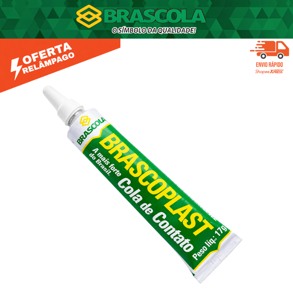 Cola de Contato Brascoplast 17g Tapeçaria Couro Borracha EVA Madeira Metal Plástico