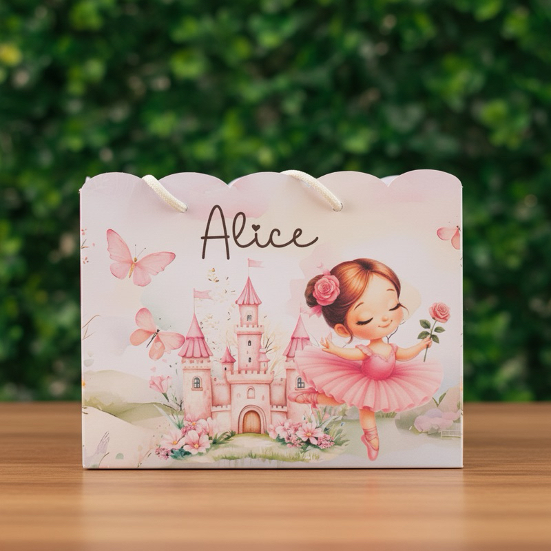 Sacolinha Personalizada Bailarina| Lembrancinha Festa sacolinha Infantil Aniversário | Pegue e Monte