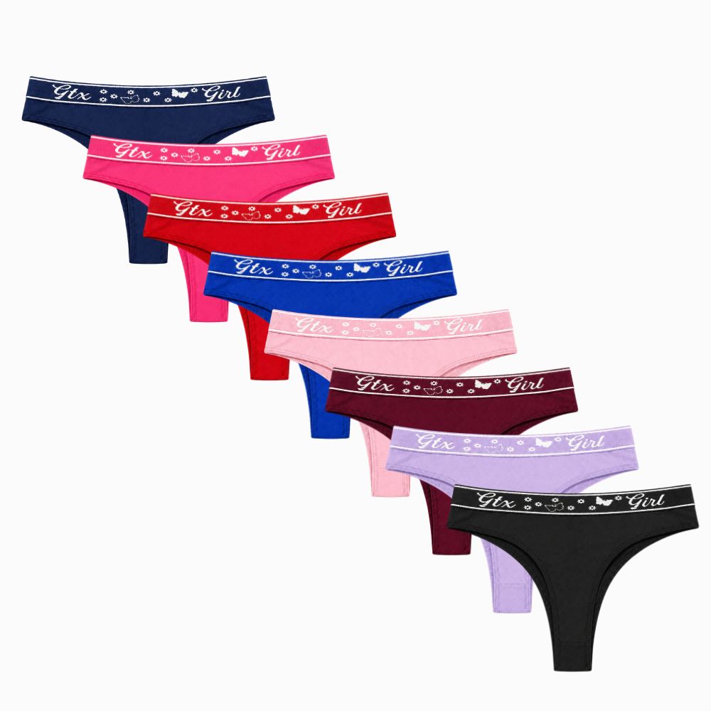 Kit 5 ou 10 Calcinhas Fio Dental Cós Alto de Algodão Lingerie Elástico Exposto Preço de Atacado