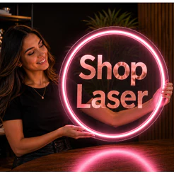 Placa Neon LED Personalizada com sua Marca Nome Acrílico Decorativa para Loja, Escritório e Empresa
