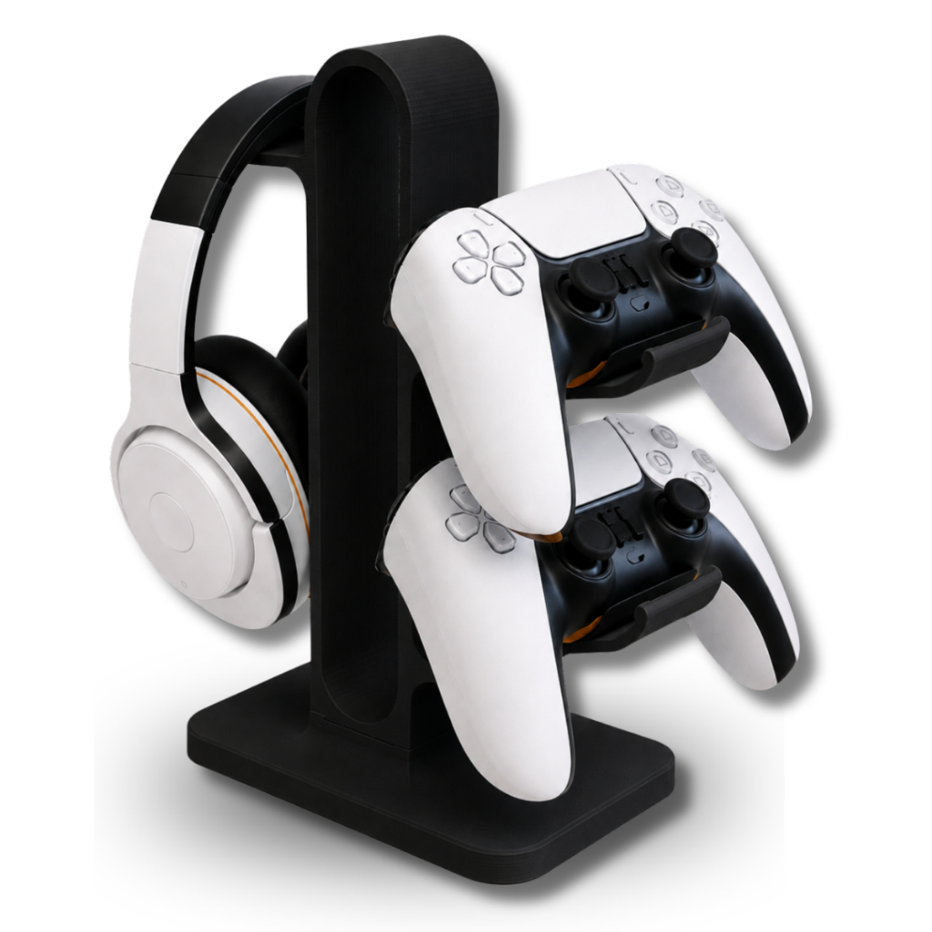 Organizador Gamer Suporte 2 Controles Ps4 Ps5 Xbox E Headset Setup Mesa