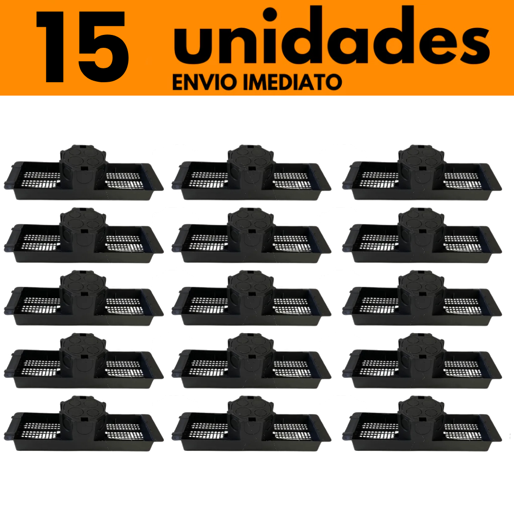 Kit 15 Caixa De Luz Teto Suporte Para Laje 30cm Preto Caixinha Reforçada P/Conduíte Fiação