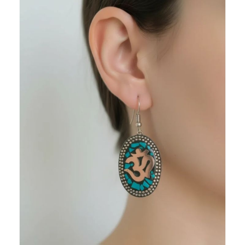 Brinco nepali turquesa om budismo importados