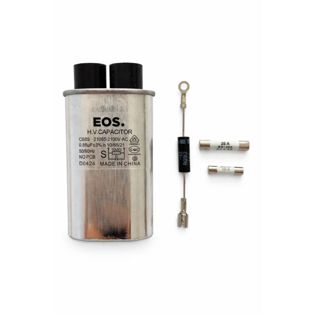 Kit Capacitor Diodo Fusivel Microondas Alta Tensão 0.85uf