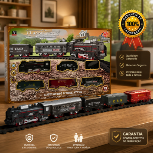 Trem Locomotivo Infantil Luz Trilhos Vagao Educativo Brinquedo Interativo