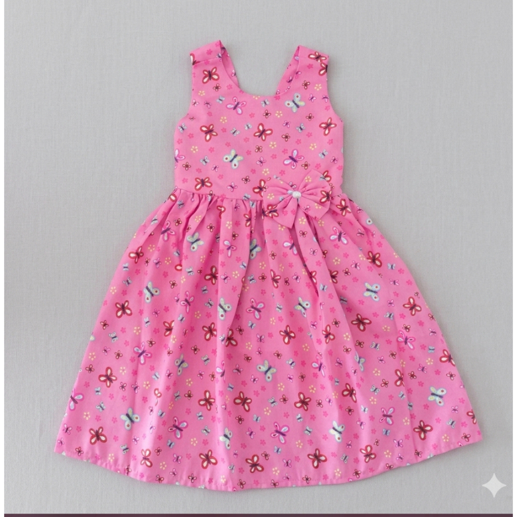 Vestido Infantil Menina Estampado 3 Anos Com Laço Moda Festa Casual Floral Delicado Confortável Roupa Infantil Feminina