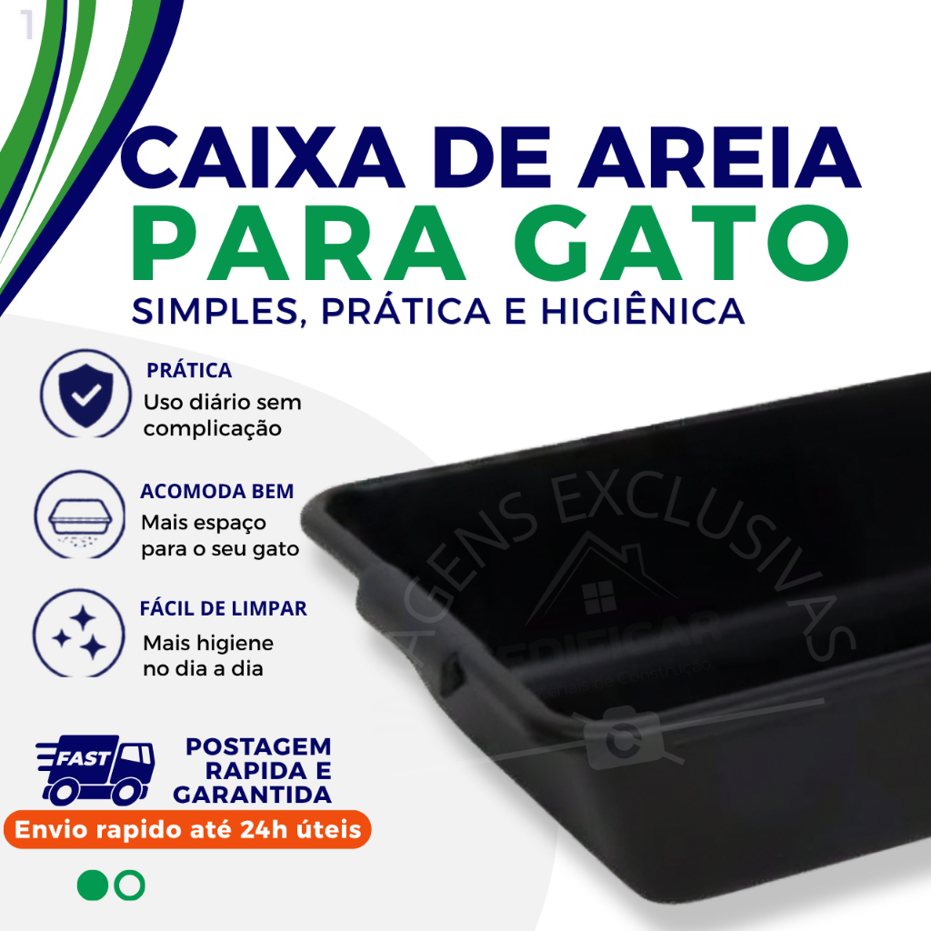 Caixa de Areia para Gato preta Grande Resistente Bandeja Higiênica barato facil limpeza