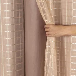 cortina blackout pvc e tecido voil xadrez 3,00x2,80 sala