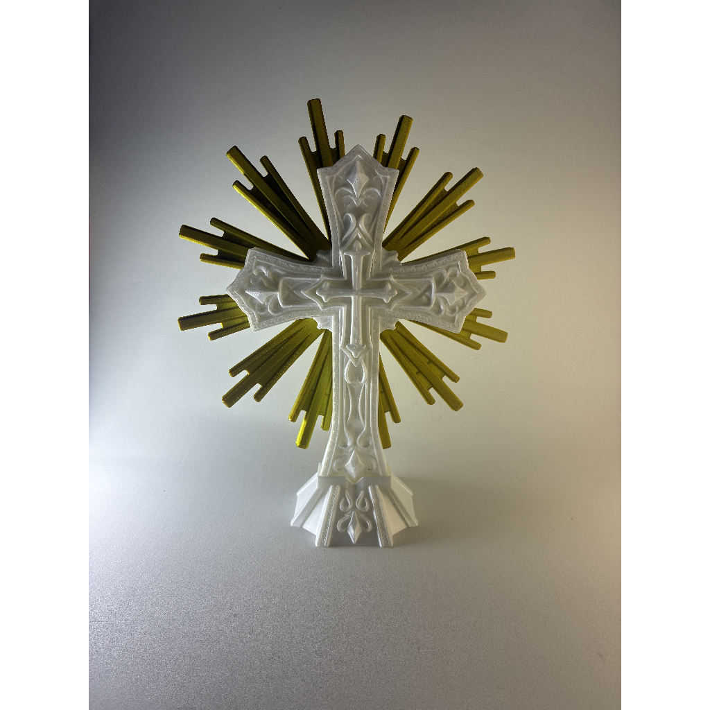Cruz Decorativa Religiosa  | Escultura Religiosa Impressa em 3D | Parede ou Mesa