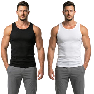 Kit 2 Regatas Masculina de Ribana Regata Americana Premium Fit Treino Academia