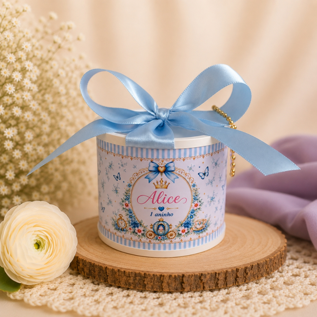 Tubolata Personalizada Tema Princesas 5x6 - Lembrancinha de Aniversário, Mesversário e Festa Infantil com ou sem Tag