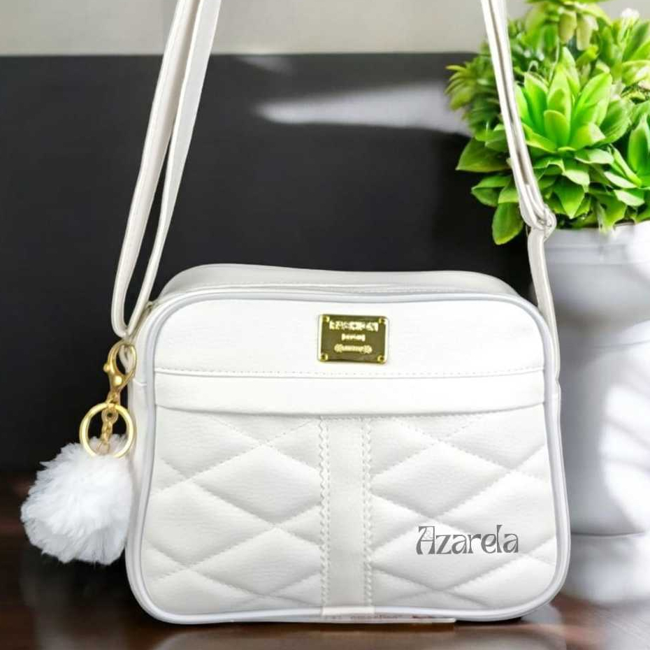 Bolsa Feminina pequena  Branco Alça Transversal Reforçado Com Chaveiro