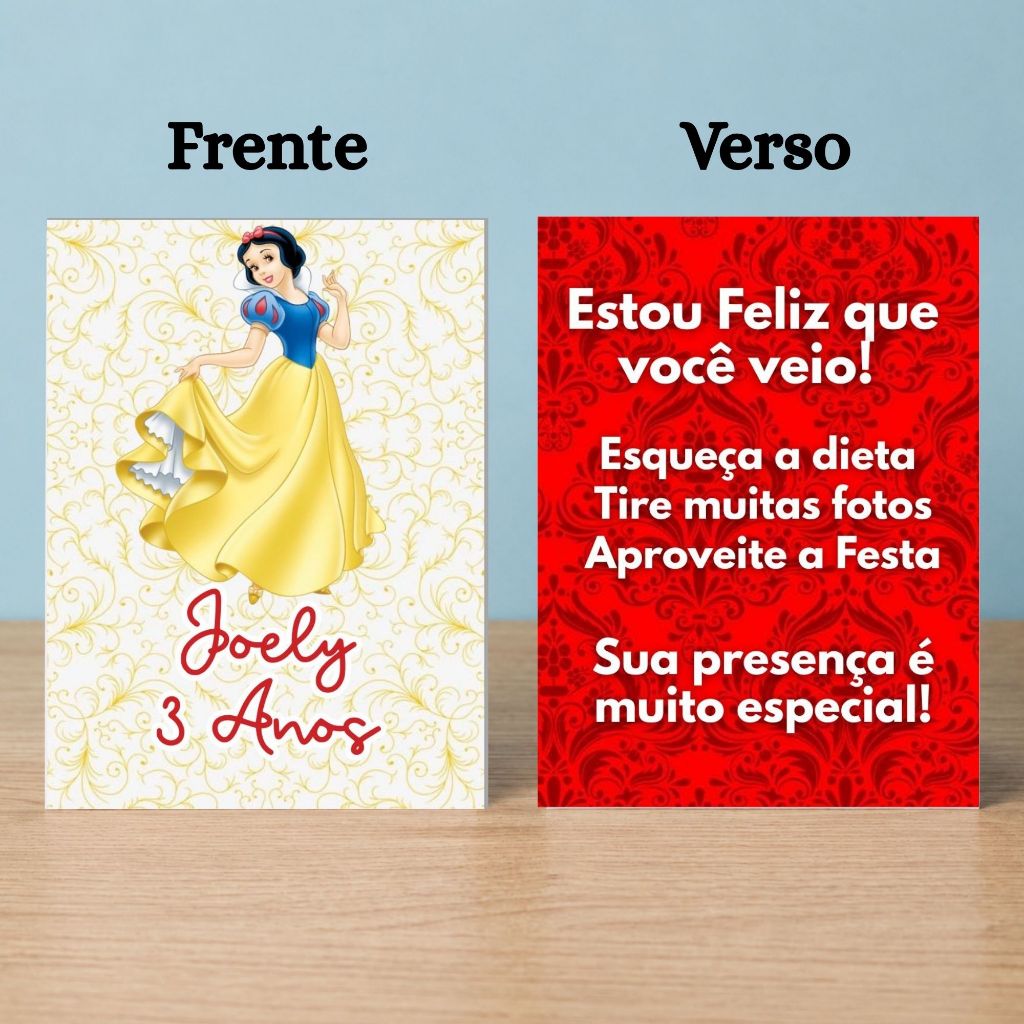 Plaquinhas BRANCA DE NEVE Festa Infantil - Plaquinhas para Centro de Mesa Kit Festa