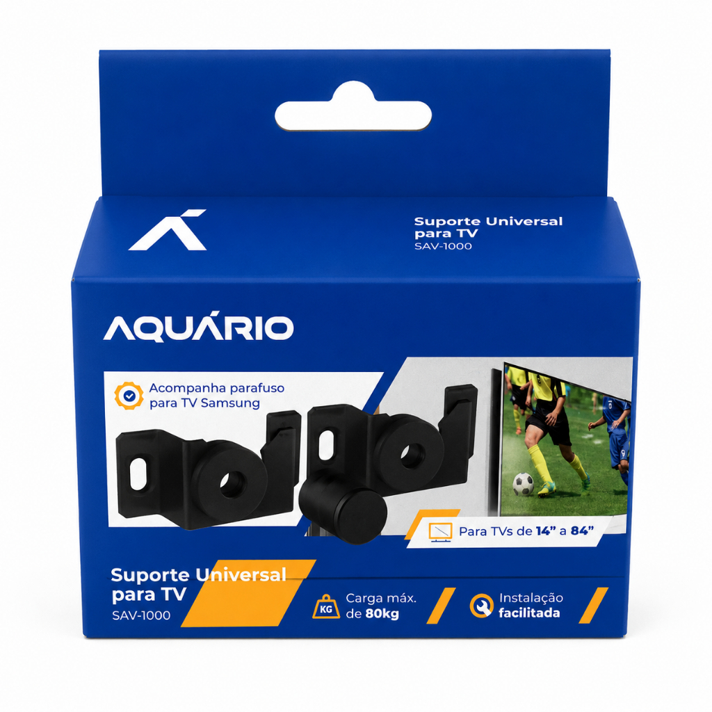 Suporte Universal Fixo Para TV Aquário SAV-1000 14 a 84 Polegadas Até 80kg