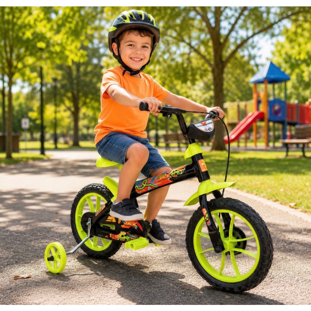 Bicicleta Infantil Verden Aro 12 com Rodinhas de Apoio Cestinha Rodinhas Quadro Aço Freio Traseiro