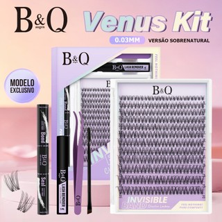 B&Qaugen Venus/Flora Natural DIY Kit Extensão Cílios Postiços,Impermeável Adesivo&Selador…
