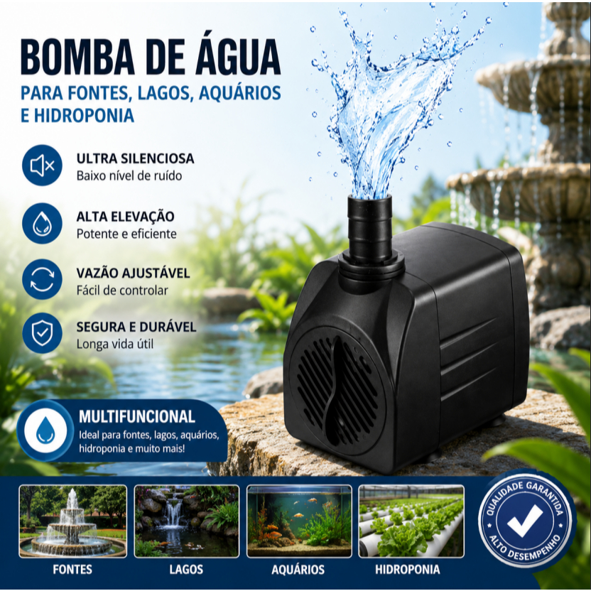 Bombas Submersíveis Adequadas para Lagos Aquários e Fontes Opções de Voltagem
