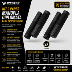 KIT 2 PARES MANOPLA DIPLOMATA WESTER PARA BICICLETA MTB ATACADO