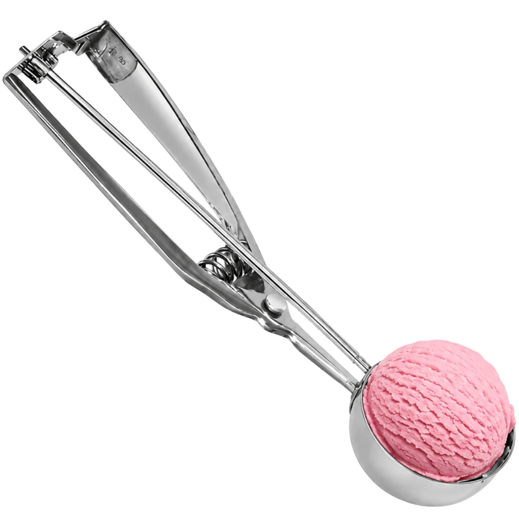 Colher Boleadora Extratora de Sorvete Doces e Pão de Queijo com Ejetor Inox 21,5 cm Uny Home