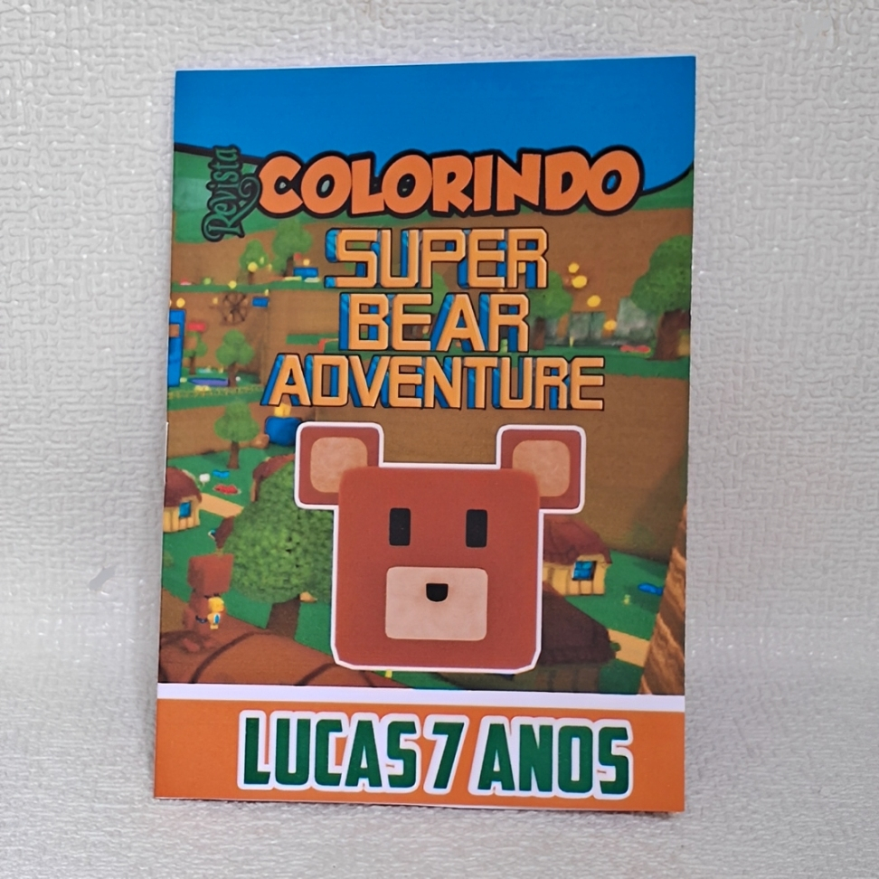 Kit Livrinho de Colorir Personalizado Tema Super Bear Adventure URSO| Lembrancinha Aniversário Mimo festa infantil