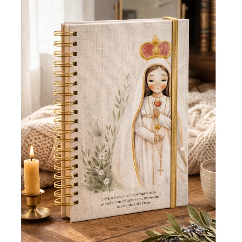 Caderno Católico Nossa Senhora (DasGraças/ Guadalupe/ Nazaré/ Aparecida/ Fátima) 5 Marias Devoção A5
