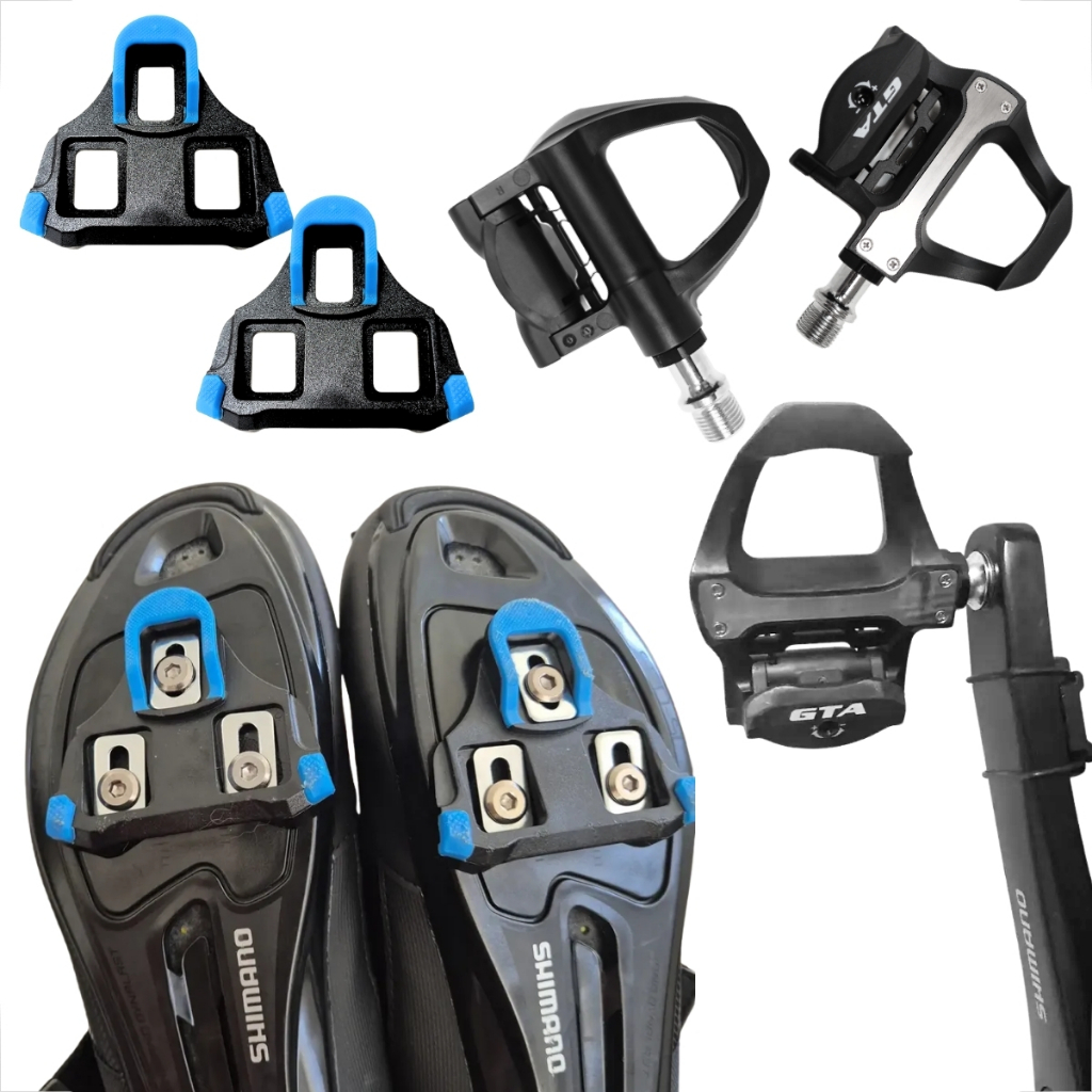 Pedal Clip Speed Road Alumínio Rolamento Selado Rx Bicicleta Com Tacos Spd Pedaleira