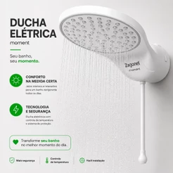 Chuveiro Elétrico Ducha Eletonica 127v Chuveiro Esquenta Água Ducha Forte Zagonel 4 Tempos 5500W