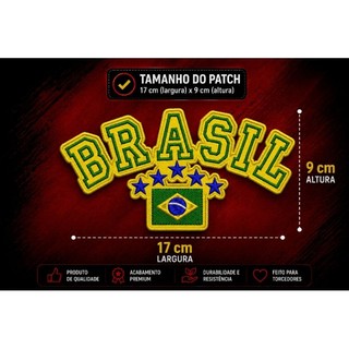 patch Bordado Brasil com Termocolante patch Bordado torcedor Brasil patch Bordado copa 2026