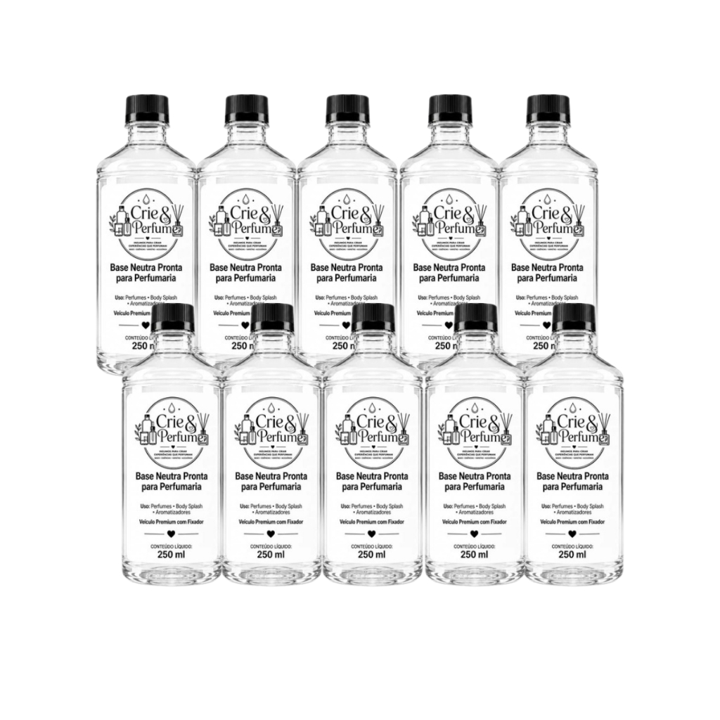 Kit Crie & Perfume Base Neutra para Perfumaria 250ml 10 Unidades