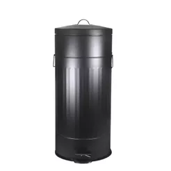 Lixeira Retrô 30L Balde Removível Pedal Fechamento Suave Banheiro Cozinha Lavanderia Vintage