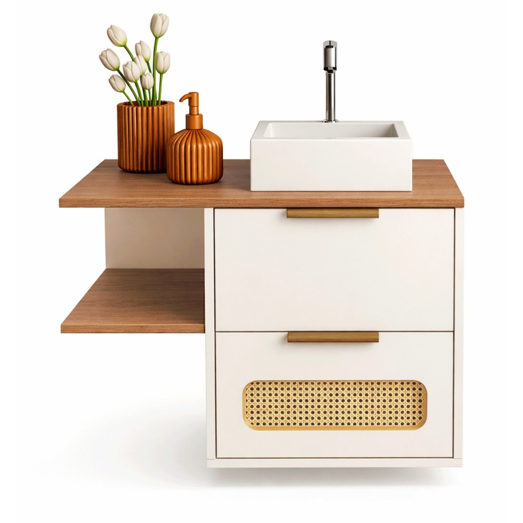 Gabinete Armario de Banheiro 100% MDF - Pavia 70cm — imagem 2 de 2