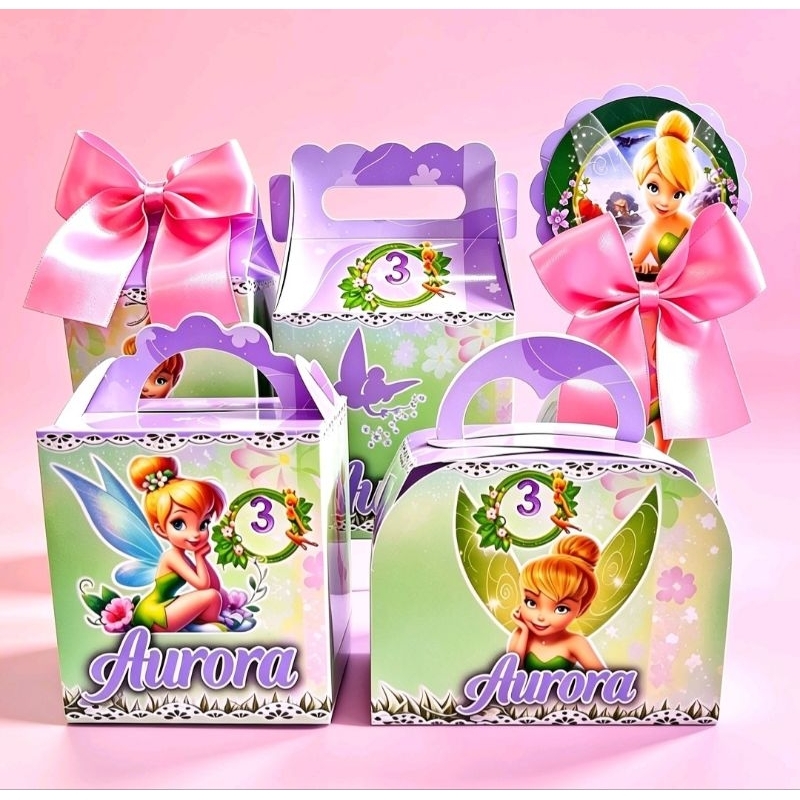 Kit Festa Tinker Bell | Caixinha Personalizada Fada sininho | Lembrancinhas Aniversário Infantil | Decoração de Festa