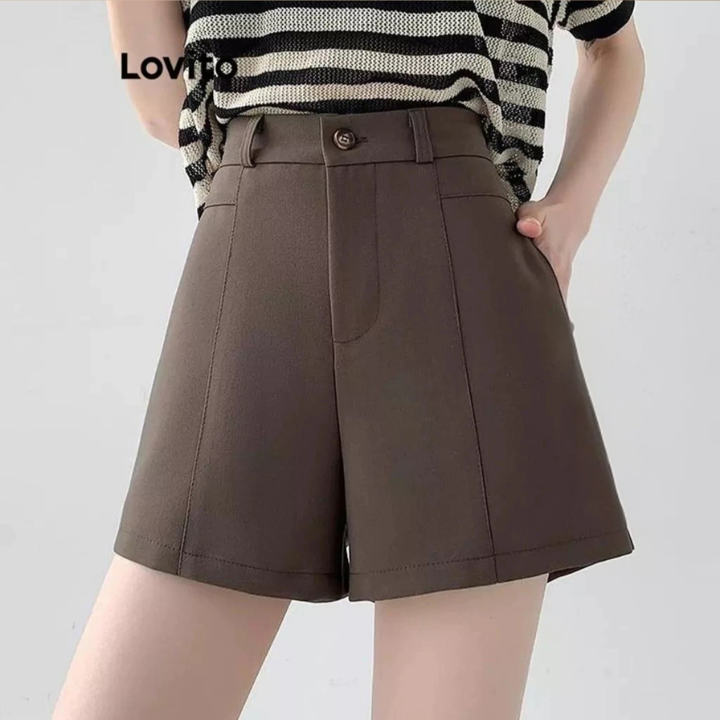 Lovito Shorts Elegante Alfaiataria Feminino BRSTNS59EX317