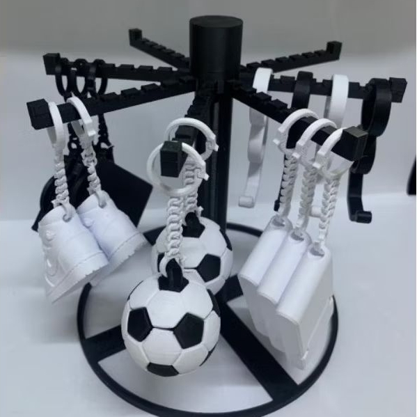 suporte expositor giratório chaveiros organizador display loja mesa 360 graus preto branco expositor resistente