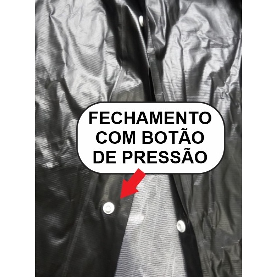 Capa de Chuva de PVC Forrada Preta — imagem 2 de 2