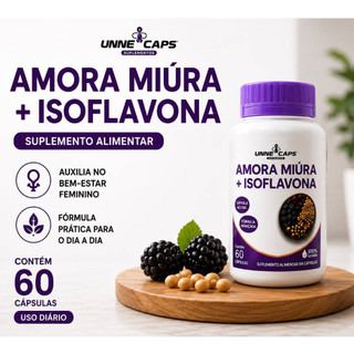 Amora Miúra + Isoflavona 500mg | 60 / 120 Cápsulas | Suplemento Natural Feminino