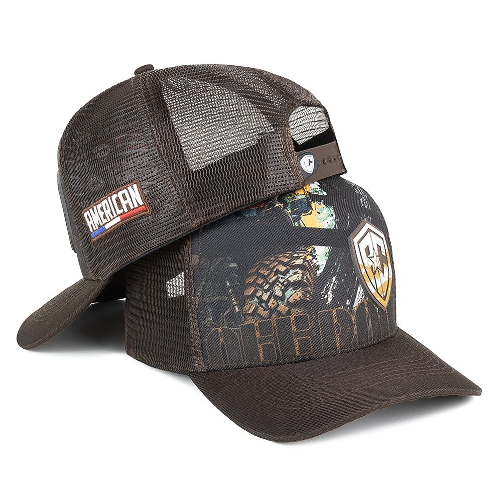 Boné Trucker Masculino Off Road Country Agro Aba Curva Tela Respirável Premium Original American Company