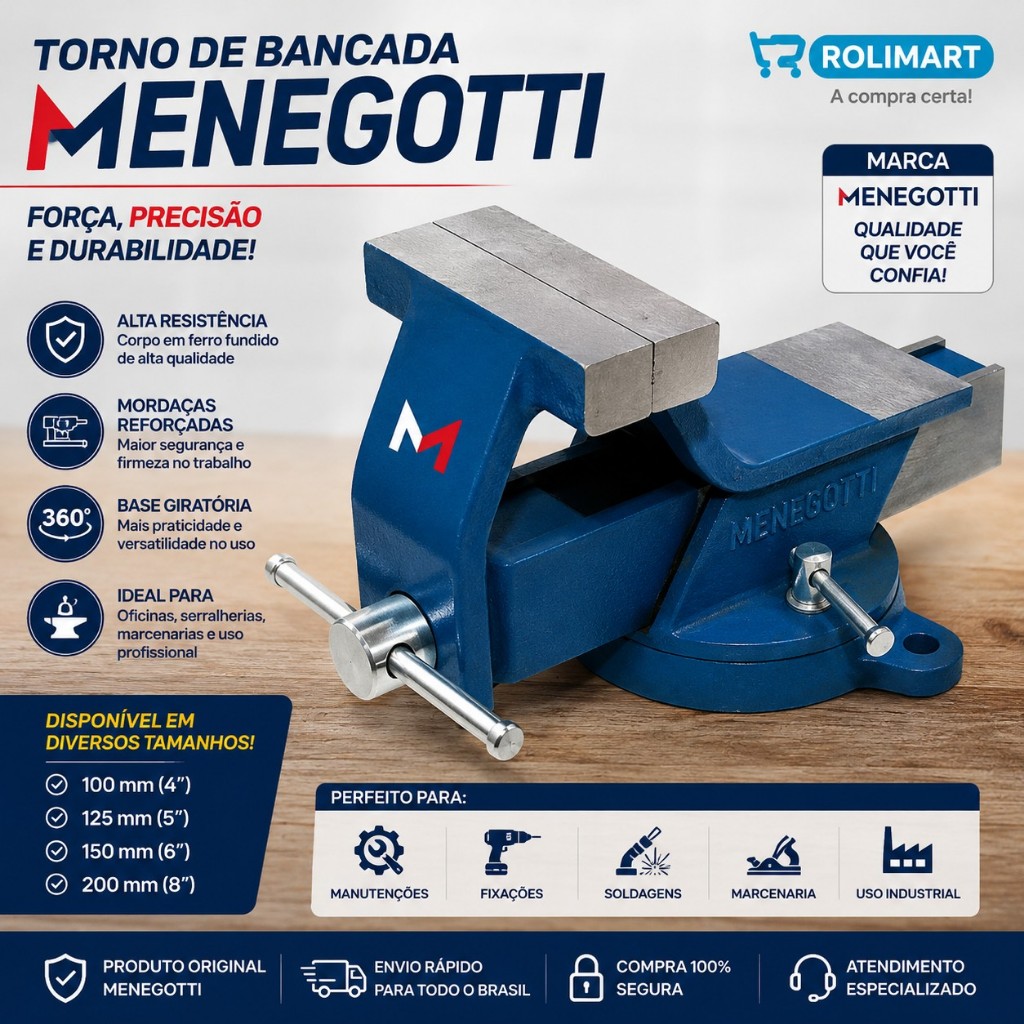 Torno Morsa de Bancada C/ Bigorna Menegotti