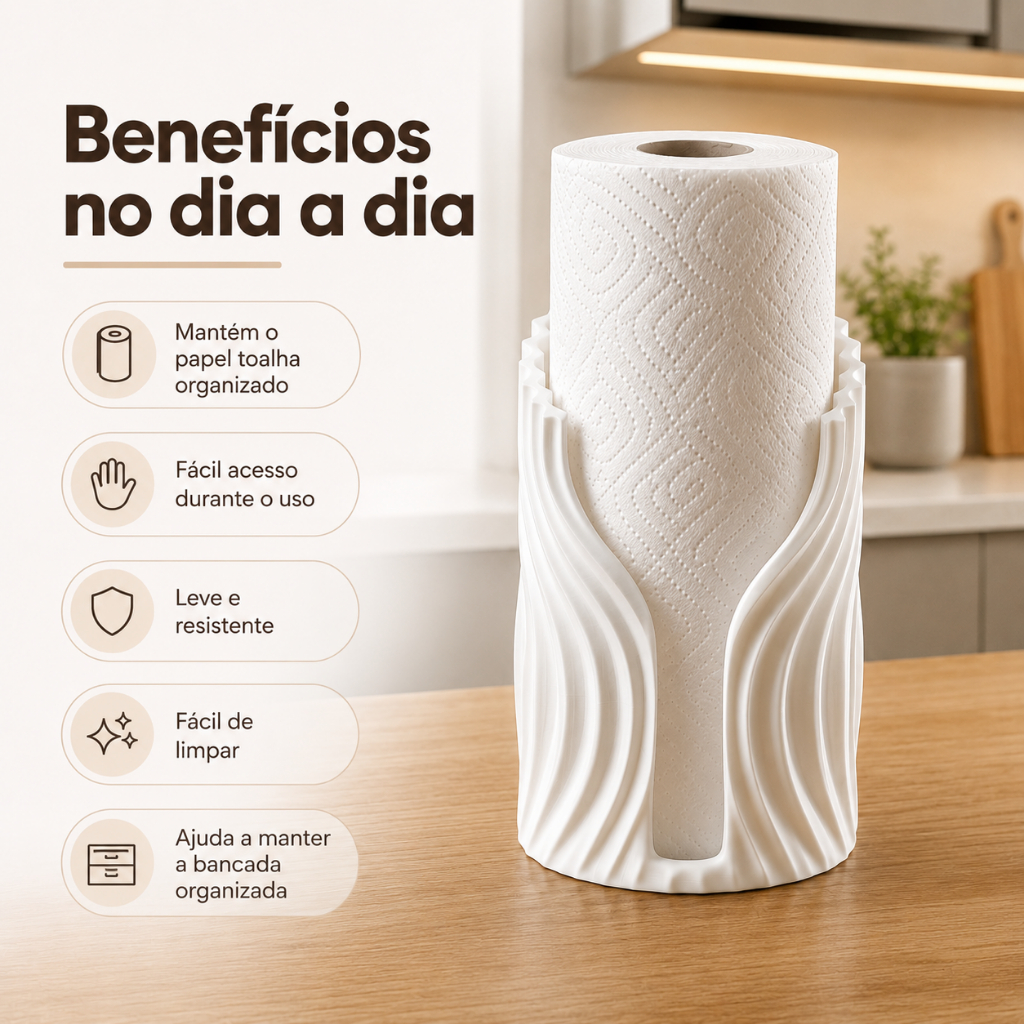 Porta Papel Toalha Suporte Para Rolo De Cozinha Dispenser Organizador